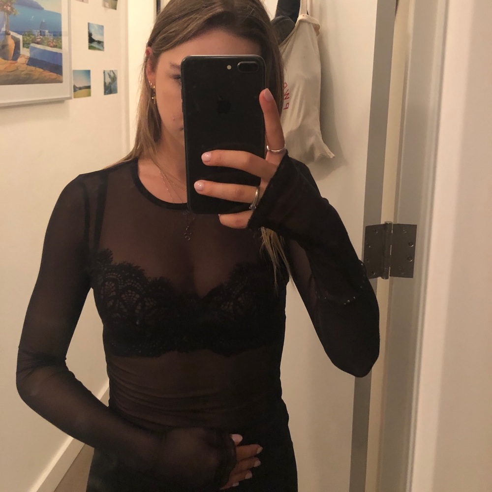 see through black top